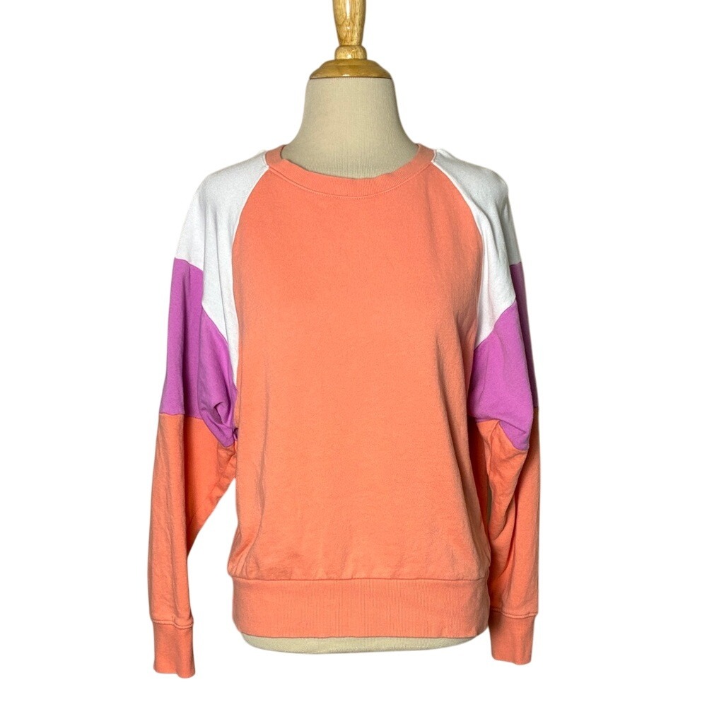EVEREVE Women XS Grayson Colorblock Pullover Crew Neck Cotton‎ Sweatshirt Cozy